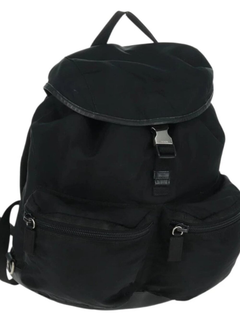 PRADA Backpack Nylon Black Silver Auth gh1538 - Picture 1 of 16